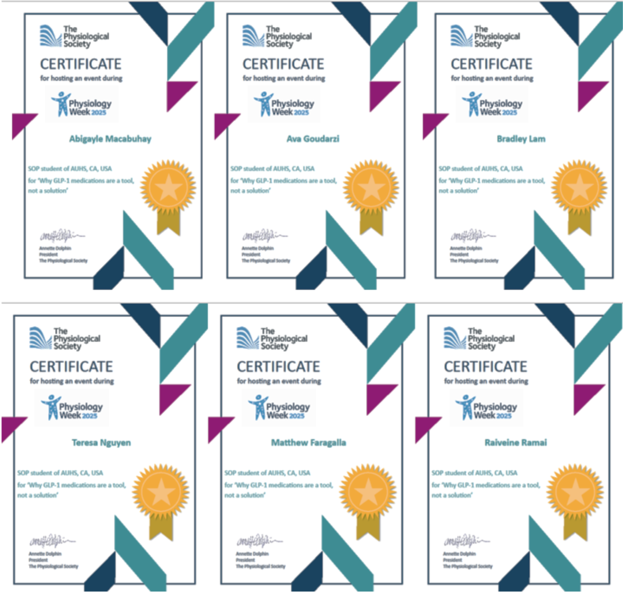 AUHS Students Receive International Recognition 2 SOP SON 2